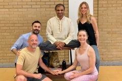 Sharath Jois with Philippa Asher and friends
